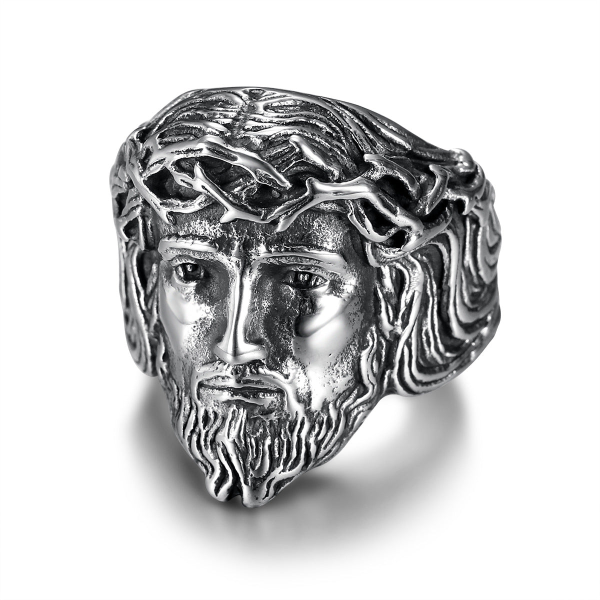 Wholesale Vintage Stainless Steel Polished Gold Plated YS Figure Men's Ring